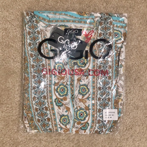 GiGio Boho Floral Print Ruffle Maxi Dress In Mint Mix. NWT! Sz M & L - Picture 12 of 13